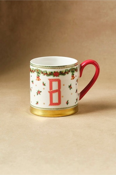 Karaca New Year Honeycomb Letter B Mug 330 ml