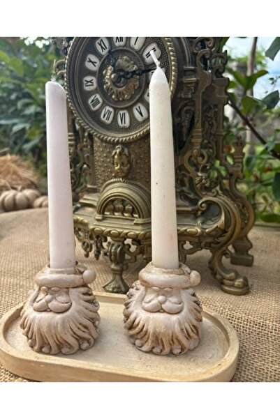 By Nese 2 adet şamdan mumluk tealight cüce obje Noel baba yeni yıl yılbaşı de...