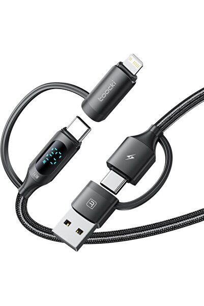 Other كابل شحن سريع USB-C 4 في 1 من Kastwif بقوة 60 وات مع شاشة LED، مضفر من ...