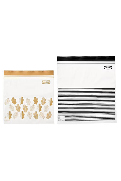 IKEA Set de 50 de pungi cu fermoar, resigilabile, 2 dimensiuni, transparente cu imprimeu FMD142 Transparent