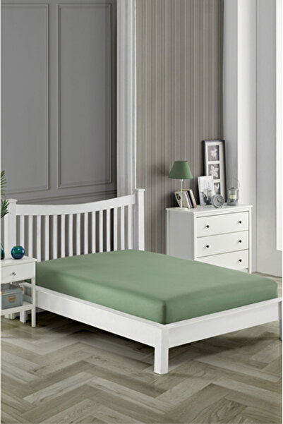 Sendia Fitted bed sheet 100 x 200 cm, light green