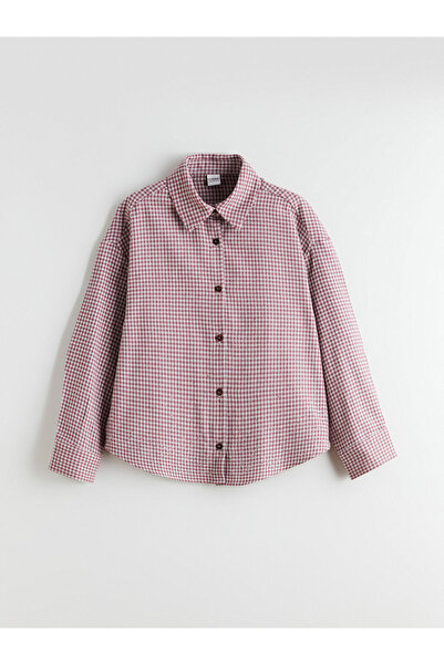 LC Waikiki Checkered Embroidered Girls' Shirt from Uzg Store for Style Enthus...