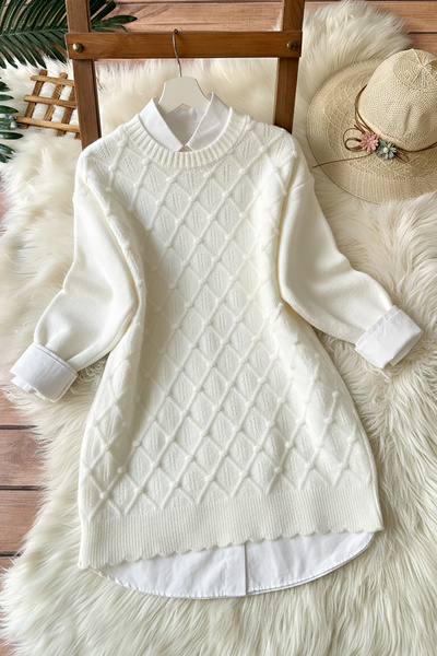 MODAQU Tomurcuk Yumoş Knitwear Sweater - White