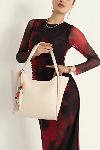 Rivina Women's Large Size Handbag and Shoulder Tote Bag with Scarf