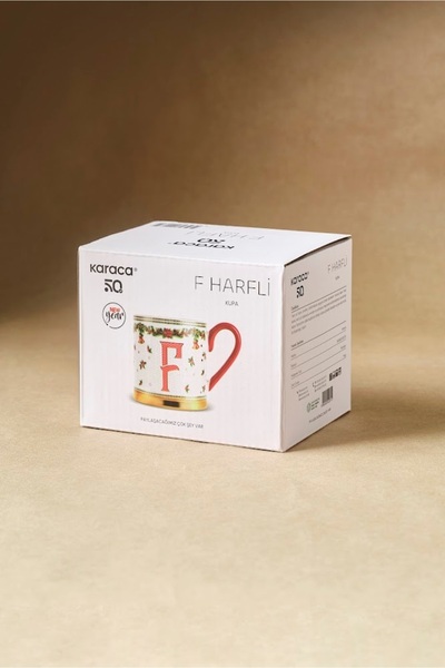 Karaca New Year Honeycomb Letter F Mug 330 ml