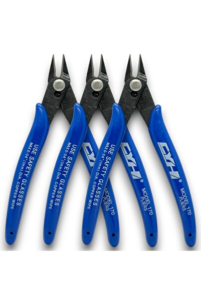 ELEKTROMALL 3 Adet - Model 170 Mini Yan Keski Elektronikçi Tip Hassas ve Dip Kesimler