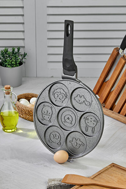 Cooker 28 Cm Döküm Granit Kaplama Emoji Pankek Tavası Pancake