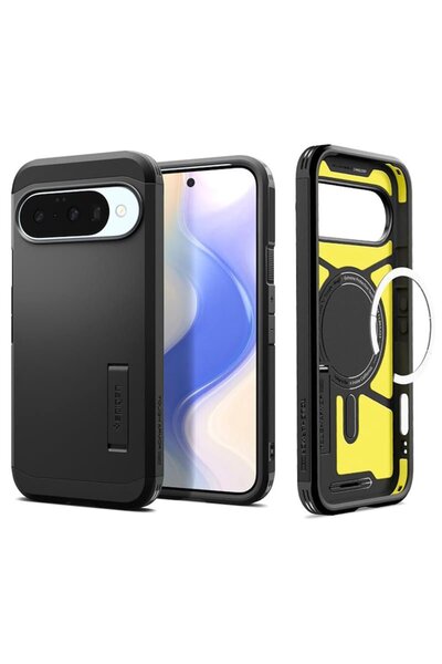 Spigen Case compatible with Google Pixel 10/10 Pro, Tough Armor, O50, Polyurethane, Black