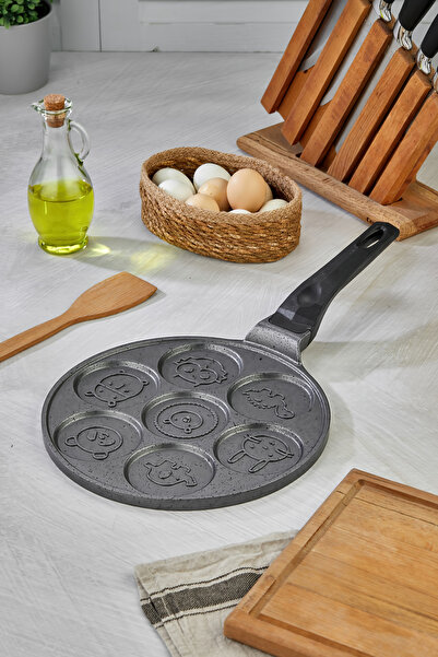 Cooker 28 Cm Döküm Granit Kaplama Emoji Pankek Tavası Pancake
