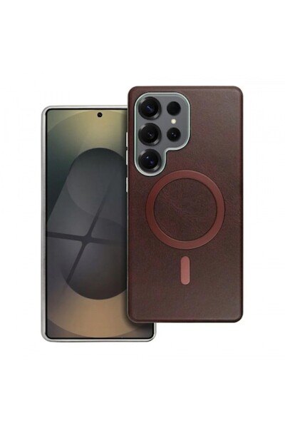 Stef's Cat Husă MagSafe pentru Samsung Galaxy S25 Ultra S938, Gentleman Mag, maro