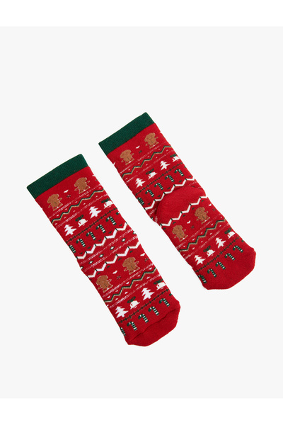 Koton Yılbaşı Temalı Desenli Pamuklu Havlu Soket Çorap