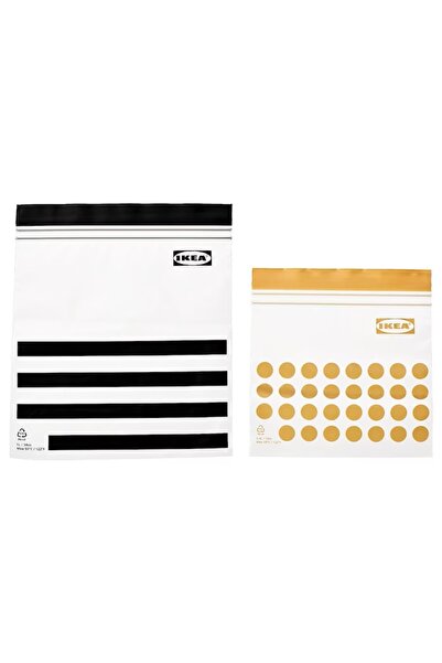 IKEA Set de 60 de pungi cu fermoar, resigilabile negru-galben