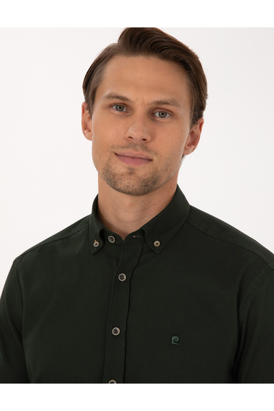 Pierre Cardin Haki Regular Fit Uzun Kollu Gömlek 50316736-VR027