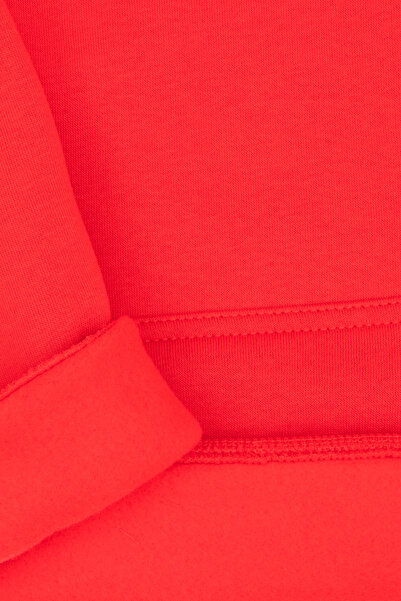 U.S. Polo Assn. Boy's Red Basic Hooded Sweatshirt 50313808-Vr030