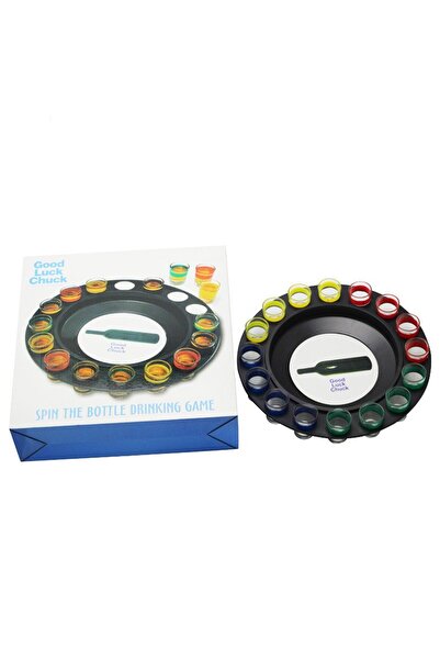 Flippy Flippy Truth or Dare Board Game, Roulette with 16 Glass Shot Glasses, Multicolor