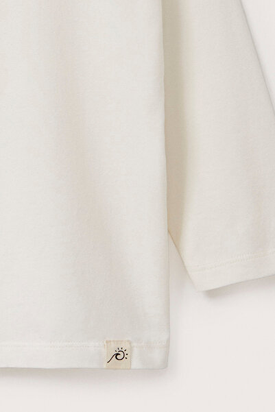 Marvy Ecru Plain Long Sleeve T-Shirt