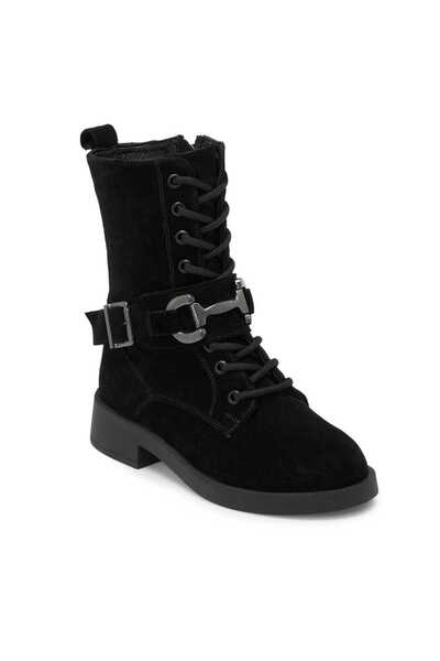Tergan Siyah Hakiki Süet Deri Kadın Bot - K24K1BT67740-A01
