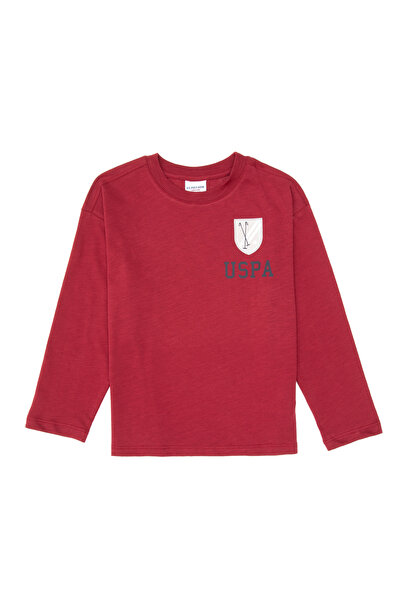 U.S. Polo Assn. Erkek Çocuk Koyu Frambuaz Bisiklet Yaka Süprem Sweatshirt 503...