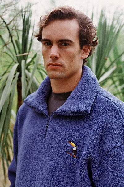 WWF Market Tukan Sherpa Quarter-Zip Sweatshirt - Saks mavi