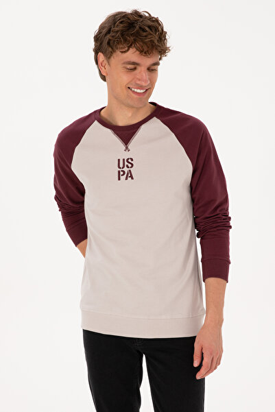 U.S. Polo Assn. Men's Crew Neck Regular Fit Burgundy Sweatshirt 50315420-Vr177