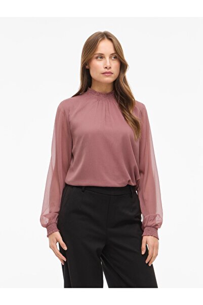 VILA Oberteil mit langen Ärmeln VIFALIA Stehkragen