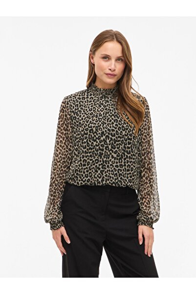 VILA Oberteil mit langen Ärmeln VIFALIA Stehkragen