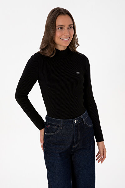 U.S. Polo Assn. Women's Black Turtleneck Sweater 50315937-Vr046