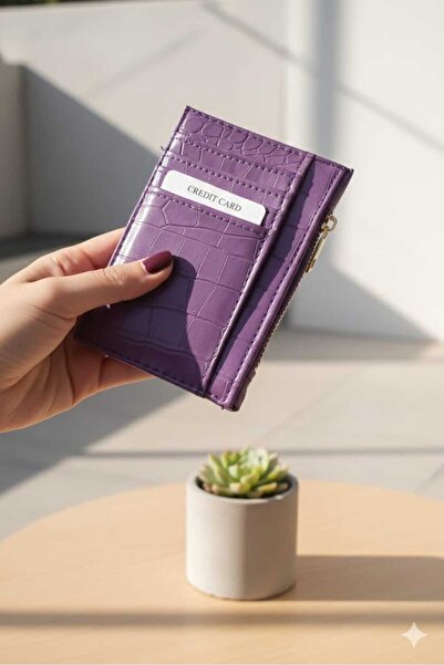 Uzs pace Luxury Crocodile Pattern Zippered Card Holder & Wallet