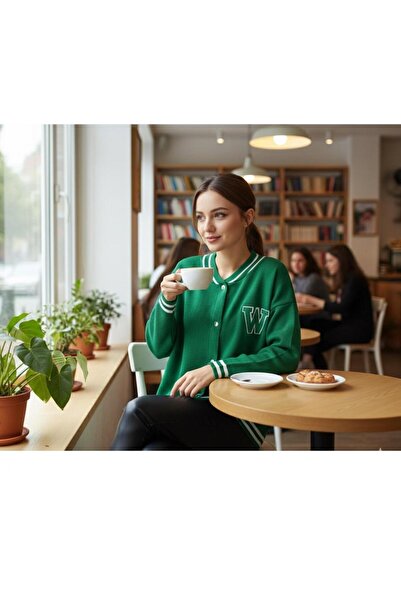 Cockatoo Unisex Embroidered College Knitwear Jacket Cardigan