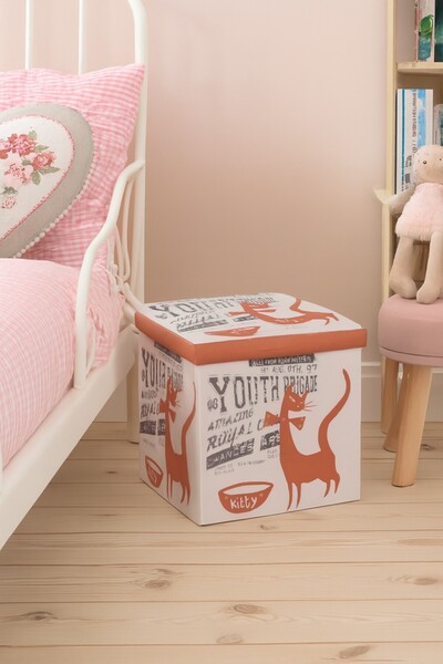 UnicSpot Kitty stool/storage box, multicolor, 38 x 38 x 37.5 cm