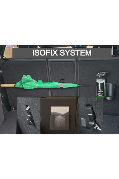 Bİrsenteknoloji Araç Bagajı İçin ISOFIX Uyumlu Şemsiye Sabitleme Aparatı — Güvenli Taşıma (2'li Set)