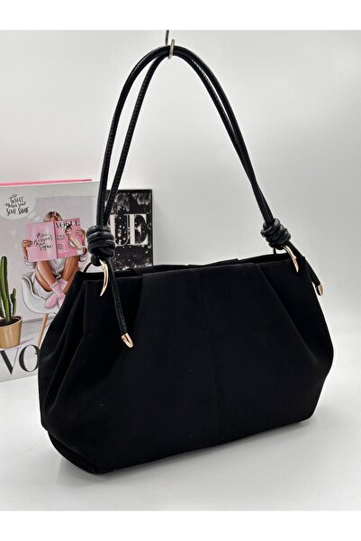 DMG Collection حقيبة كتف نسائية فاخرة ذات ملمس ناعم (جلد/جلد الغزال) مع تفاصي...