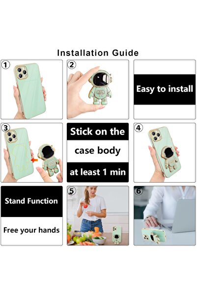Flippy Προστατευτική θήκη TPU 2 σε 1, Flippy, για Apple iPhone 15 Pro Max, Υποστήριξη αστροναυτών, Ανθεκτική σε κραδασμούς, Πράσινη