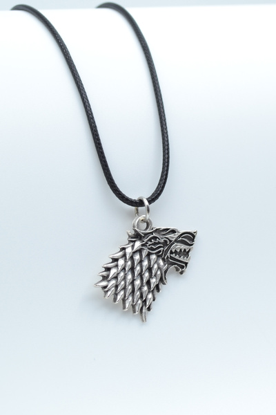 ıdr Game Of Thrones Kurt Gümüş Kaplama Deri İp Kolye