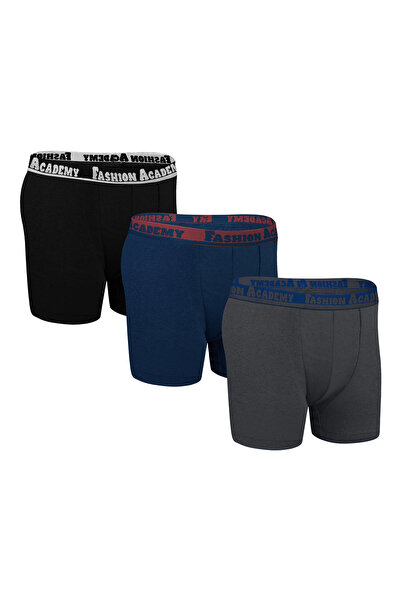FASHION ACADEMY Boys Boxer Color Outer Elastic 3 Pack