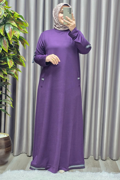 Elmas Tesettür Îmbrăcăminte pentru femei Hidžab Rochie cu mâneci cu dungi de ...