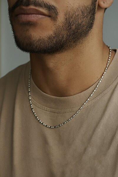 TAKIŞTIR Silver Color Men's Steel Necklace