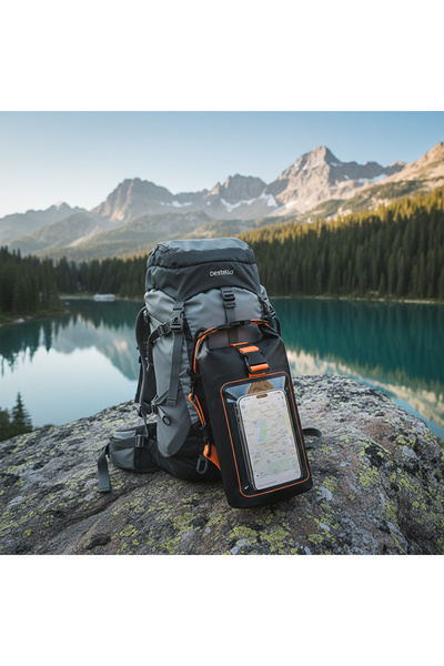 Destello 2L Premium Waterproof Crossbody Bag with Phone Touch Window - Orange