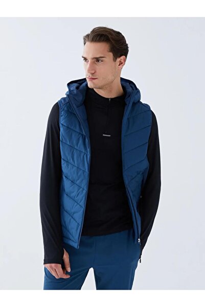 LC Waikiki XSIDE ACTIVE Indigo Standart Kalıp Kapüşonlu Erkek Şişme Yelek