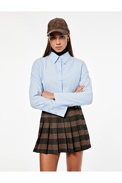 Koton Cămașă din bumbac cu mânecă lungă, slim fit, cu nasturi, cu guler clasic