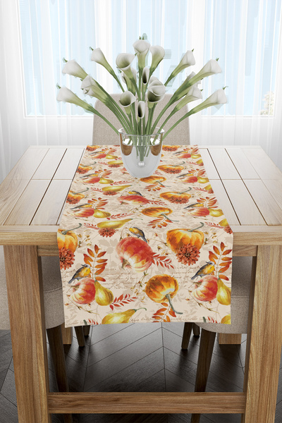 EsnafAli Runner cu model de pere și dovleac cu tematică de toamnă 40x140