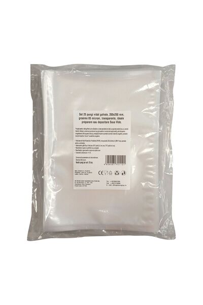 Urgent Horeca Pungi vidat gofrate, 200x250 mm, grosime 85 microni, ideale preparare Sous Vide, set 25 bucati