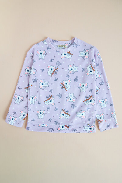 Fulla Moda Koala Patterned Fleece Girls' Pajama Set