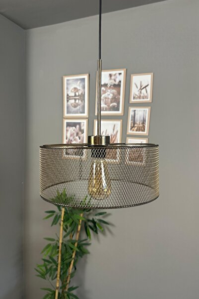 Bamyum Vetra Eskitme Tekli Metal Avize İnce Eskitme Başlık Rustik Mutfak Modern Sarkıt Aydınlatma