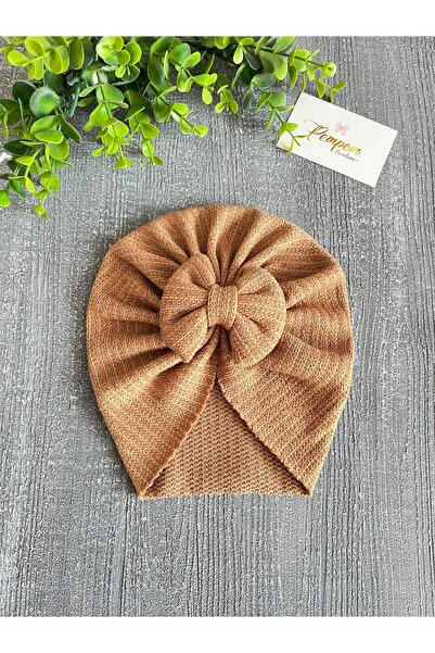 pempem bandana Baby Girl Bow Detailed Knitwear Bonnet