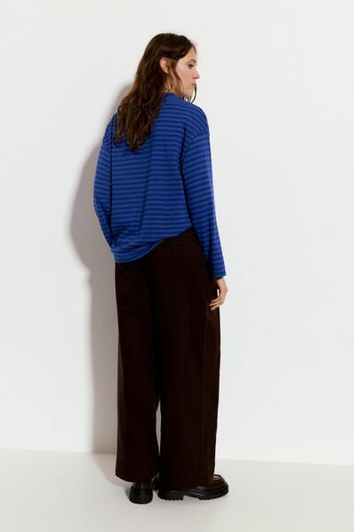 Pull & Bear Uzun kollu çizgili t-shirt