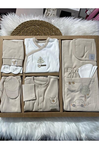 mayakids مجموعة من 10 قطع من ملابس الأطفال ذات اللون البيج بنقشة السنجاب والس...