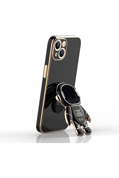 Flippy Προστατευτική θήκη TPU 2 σε 1, Flippy, για Apple iPhone 15, Astronaut με βάση, αντικραδασμική, μαύρη