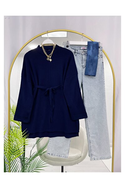 YEDİLALE Zero Neck Tricot Tunic with Belt