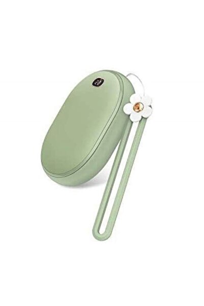 MACVI ® 2-in-1 hand warmer, 10000mAh powerbank, USB, 2 heat levels, compact, green.